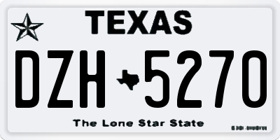 TX license plate DZH5270