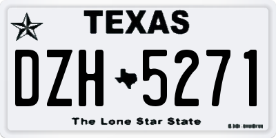 TX license plate DZH5271