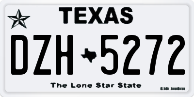 TX license plate DZH5272