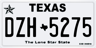 TX license plate DZH5275