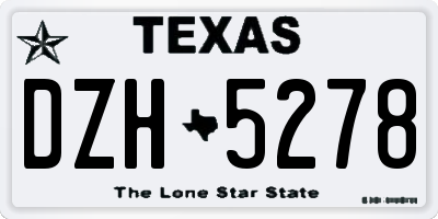 TX license plate DZH5278