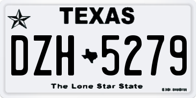 TX license plate DZH5279