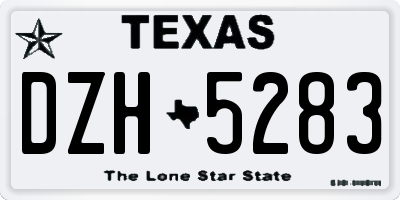 TX license plate DZH5283