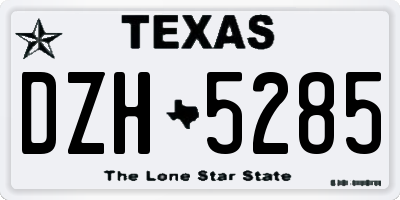 TX license plate DZH5285