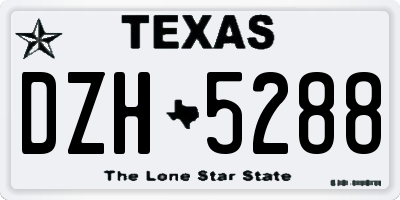 TX license plate DZH5288