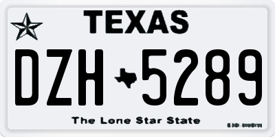 TX license plate DZH5289