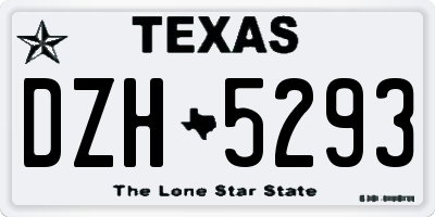 TX license plate DZH5293