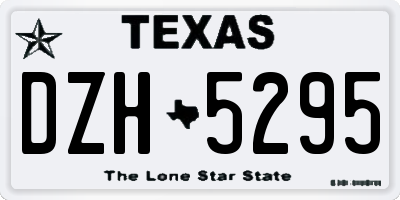 TX license plate DZH5295