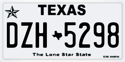TX license plate DZH5298