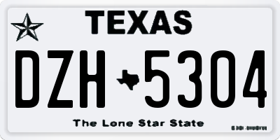 TX license plate DZH5304
