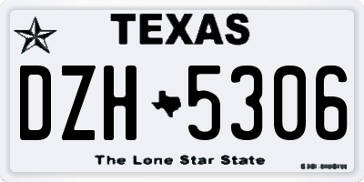 TX license plate DZH5306