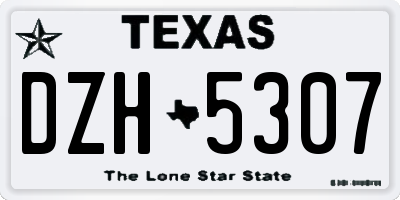TX license plate DZH5307