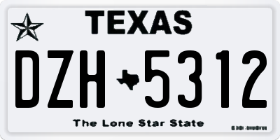 TX license plate DZH5312
