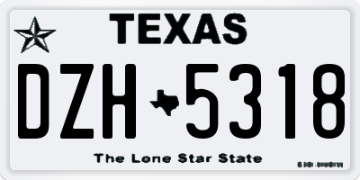 TX license plate DZH5318