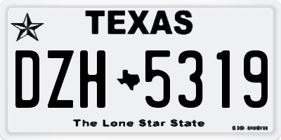 TX license plate DZH5319