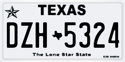 TX license plate DZH5324