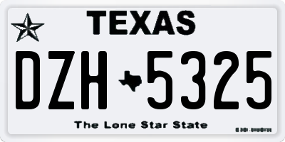 TX license plate DZH5325