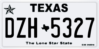 TX license plate DZH5327