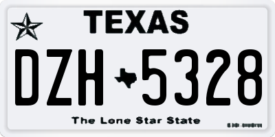 TX license plate DZH5328