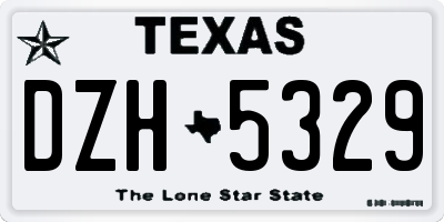 TX license plate DZH5329