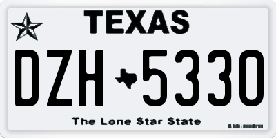 TX license plate DZH5330