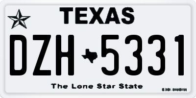 TX license plate DZH5331