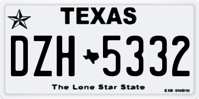 TX license plate DZH5332