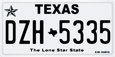 TX license plate DZH5335
