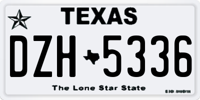 TX license plate DZH5336