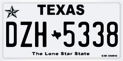 TX license plate DZH5338
