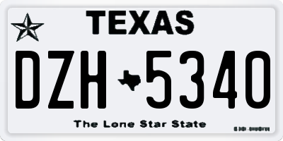 TX license plate DZH5340