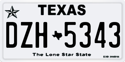 TX license plate DZH5343
