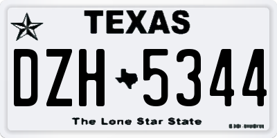 TX license plate DZH5344
