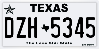 TX license plate DZH5345