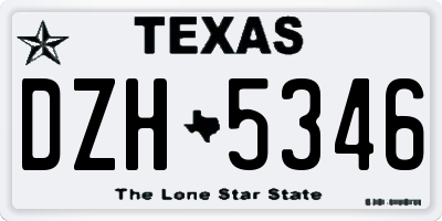 TX license plate DZH5346