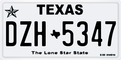 TX license plate DZH5347
