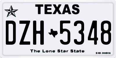 TX license plate DZH5348