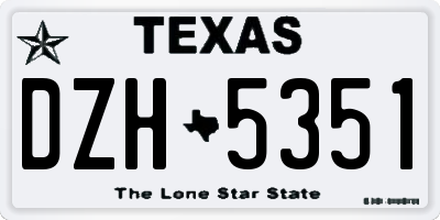 TX license plate DZH5351