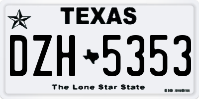 TX license plate DZH5353