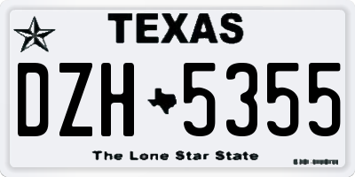 TX license plate DZH5355