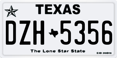 TX license plate DZH5356