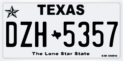 TX license plate DZH5357