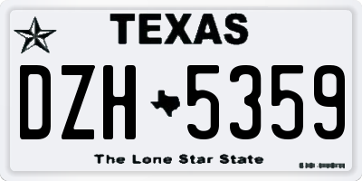 TX license plate DZH5359