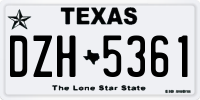 TX license plate DZH5361
