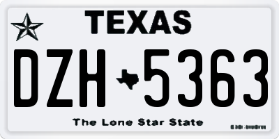 TX license plate DZH5363