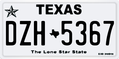 TX license plate DZH5367