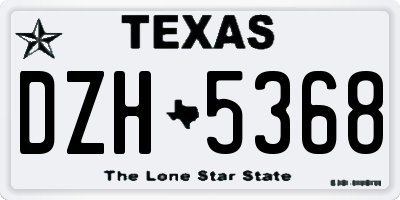 TX license plate DZH5368