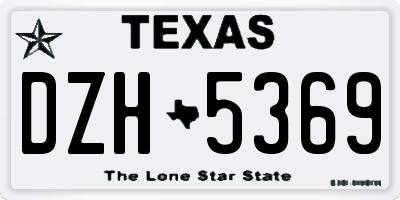 TX license plate DZH5369