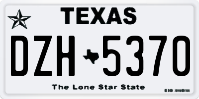 TX license plate DZH5370