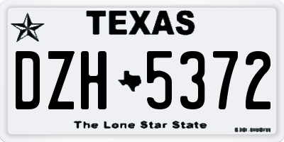 TX license plate DZH5372